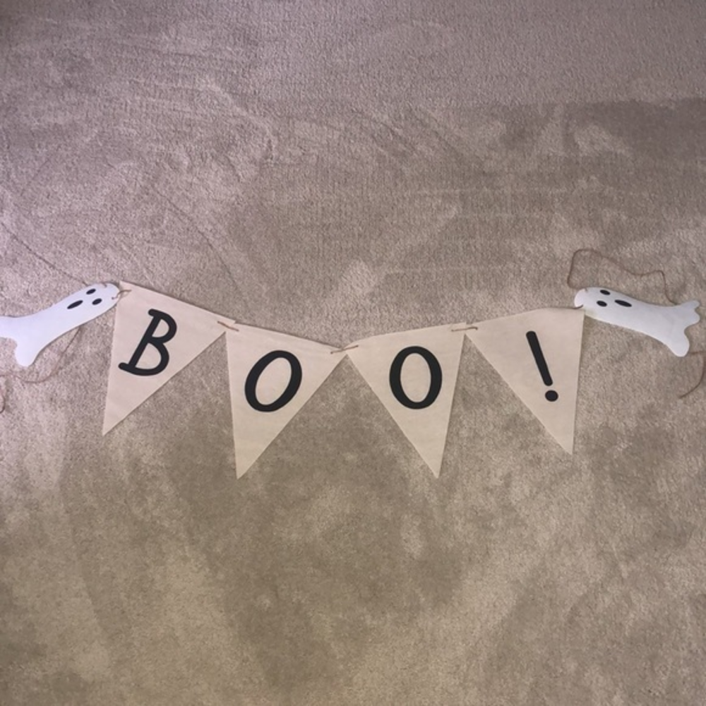 Burlap 7 Ft Boo Halloween Mantel‎ Flag Banner Garland New